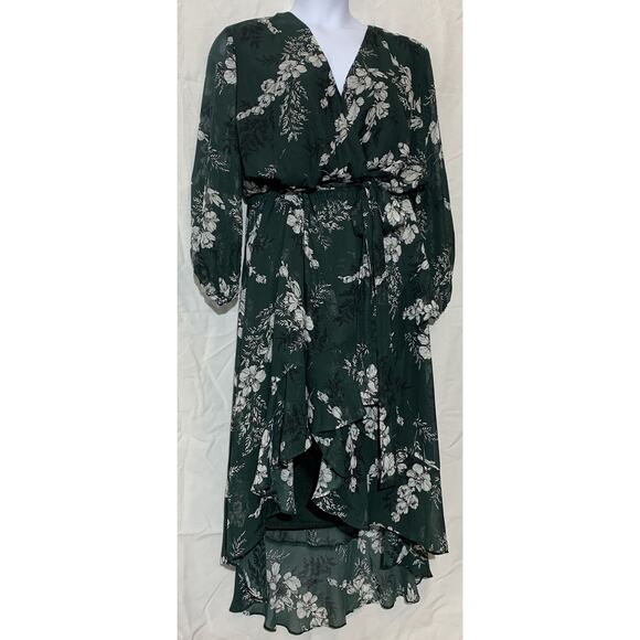 Lane Bryant Nwt Floral Chiffon Wrap Dress Ruffles Women’s Size 26 - Picture 1 of 7